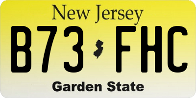NJ license plate B73FHC