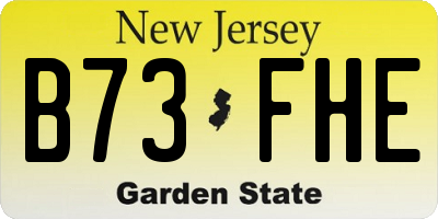 NJ license plate B73FHE