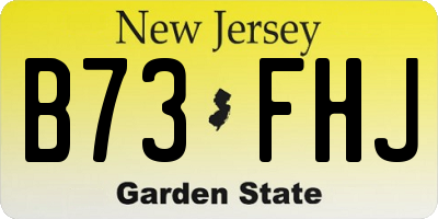 NJ license plate B73FHJ
