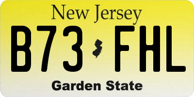 NJ license plate B73FHL