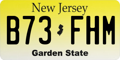 NJ license plate B73FHM