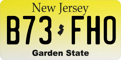 NJ license plate B73FHO