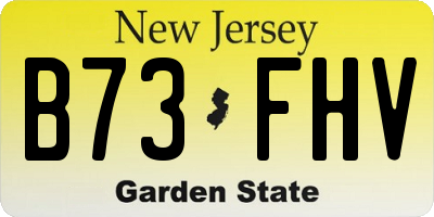 NJ license plate B73FHV