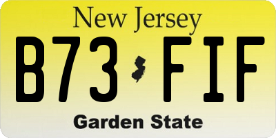 NJ license plate B73FIF
