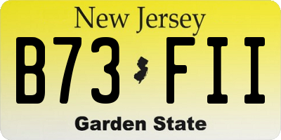 NJ license plate B73FII