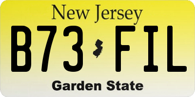 NJ license plate B73FIL