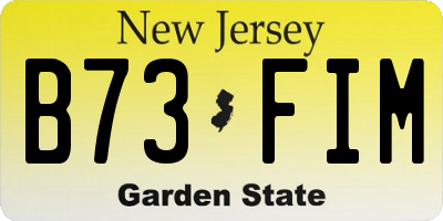 NJ license plate B73FIM