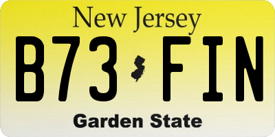 NJ license plate B73FIN