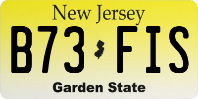 NJ license plate B73FIS
