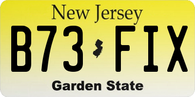 NJ license plate B73FIX