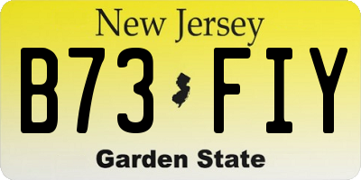 NJ license plate B73FIY