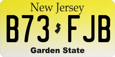 NJ license plate B73FJB