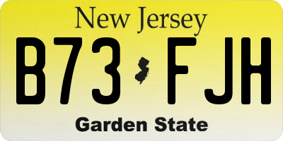 NJ license plate B73FJH