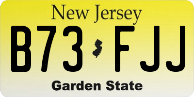 NJ license plate B73FJJ