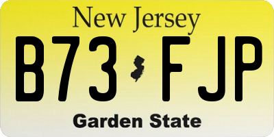 NJ license plate B73FJP