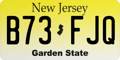 NJ license plate B73FJQ