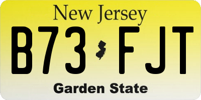 NJ license plate B73FJT