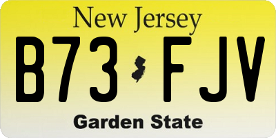 NJ license plate B73FJV