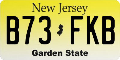 NJ license plate B73FKB