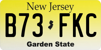 NJ license plate B73FKC