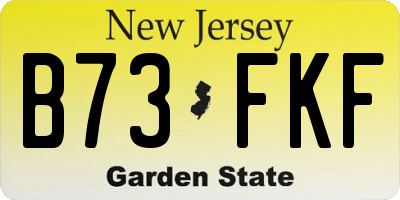 NJ license plate B73FKF