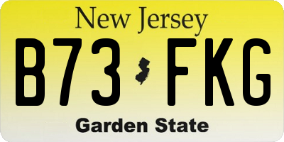 NJ license plate B73FKG