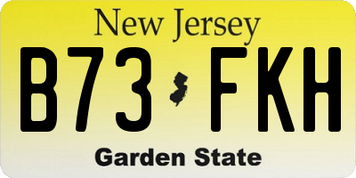 NJ license plate B73FKH