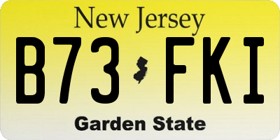NJ license plate B73FKI