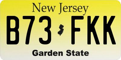 NJ license plate B73FKK