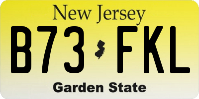 NJ license plate B73FKL
