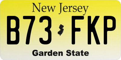 NJ license plate B73FKP