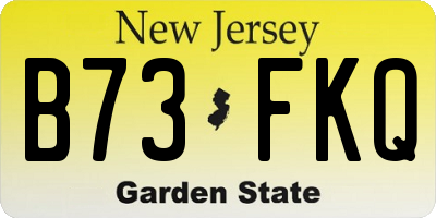 NJ license plate B73FKQ