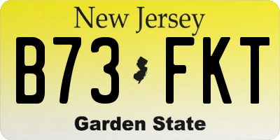 NJ license plate B73FKT