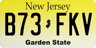 NJ license plate B73FKV