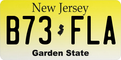 NJ license plate B73FLA