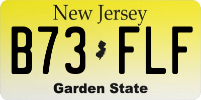 NJ license plate B73FLF