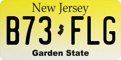 NJ license plate B73FLG