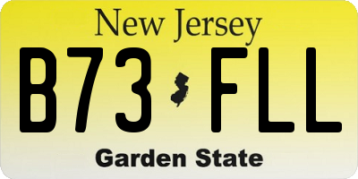 NJ license plate B73FLL