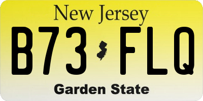 NJ license plate B73FLQ
