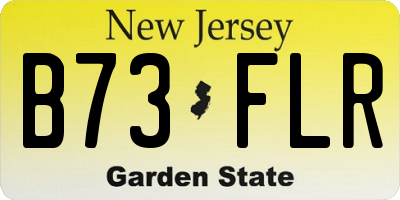 NJ license plate B73FLR