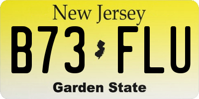 NJ license plate B73FLU