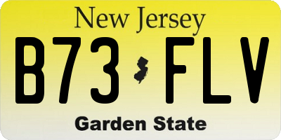 NJ license plate B73FLV