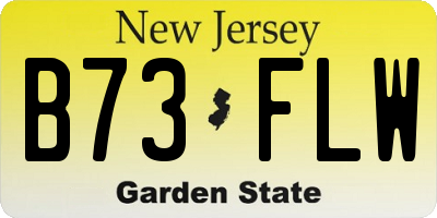 NJ license plate B73FLW