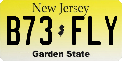 NJ license plate B73FLY