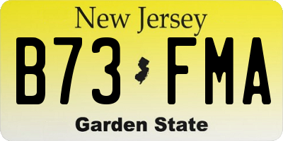 NJ license plate B73FMA