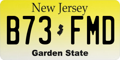 NJ license plate B73FMD