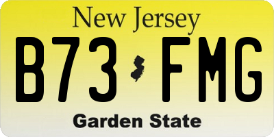 NJ license plate B73FMG