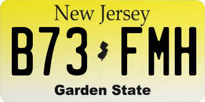 NJ license plate B73FMH