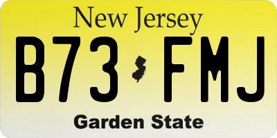 NJ license plate B73FMJ