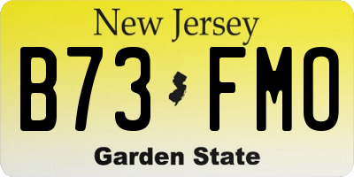 NJ license plate B73FMO